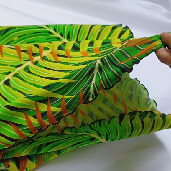 Swim by Chuck Handy Palm Print Swimsuit Sarong Skirt,sz 10 - Picture 4 of 7